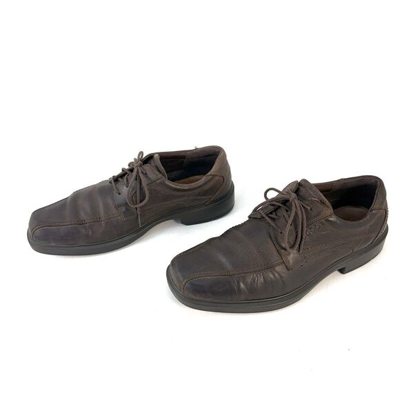 Mens Ecco Brown Leather Berlin Apron Toe Oxford Loafers Shoes Size EU 44 US 11 main image 5